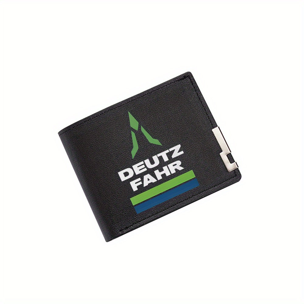 Interior Design Photo - Green triangle design,white text,lines Men's Wallet