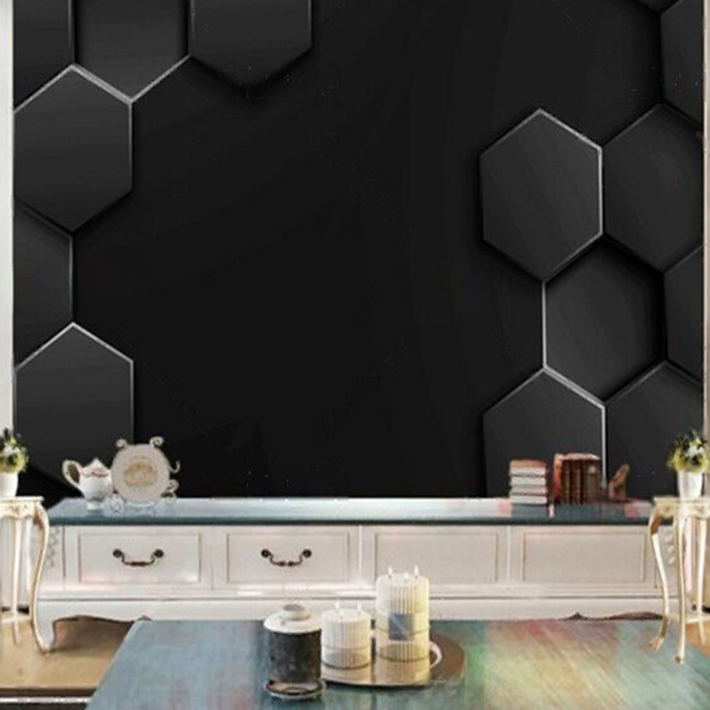 Interior Design With Wallpaper - Customized Mural Wallpaper Modern Black Geometric