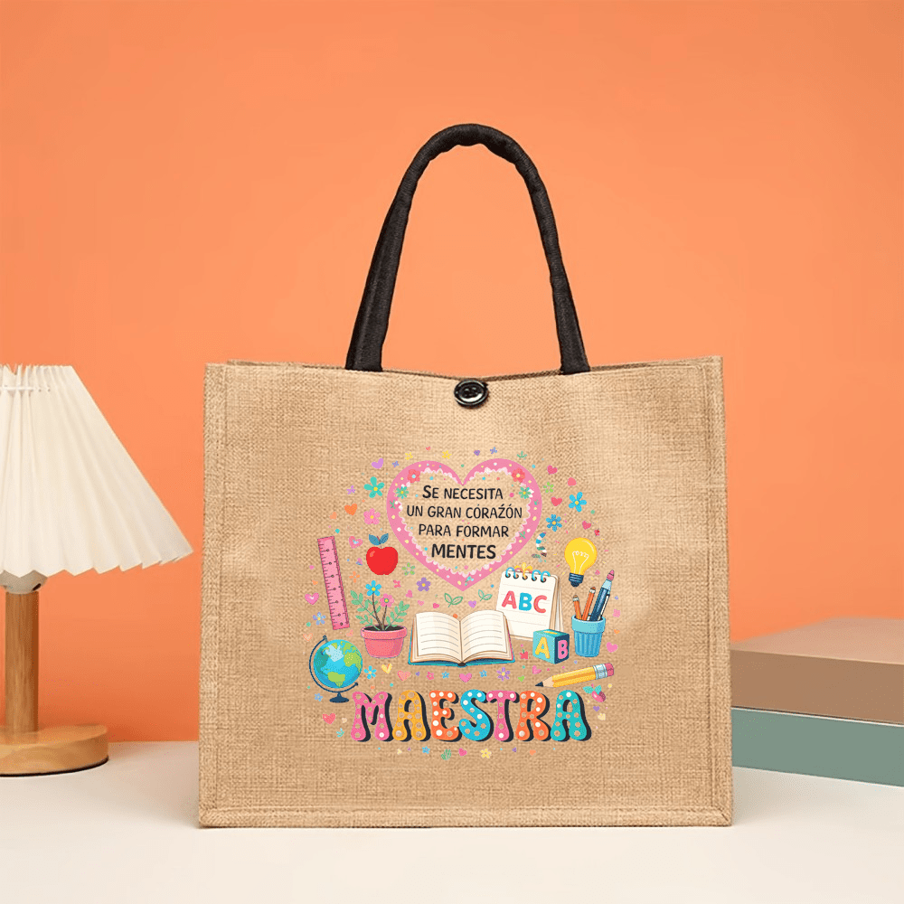 Interior Design Book - Maestra Printed Linen Tote Bag Heart,