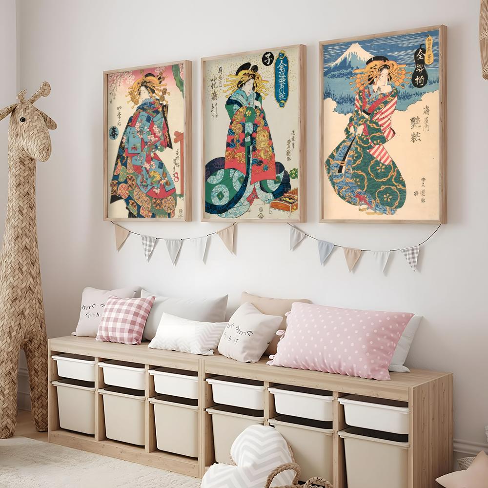 Retro Japanese geisha Poster M - Interior Design With Wallpaper ulasan dan harga