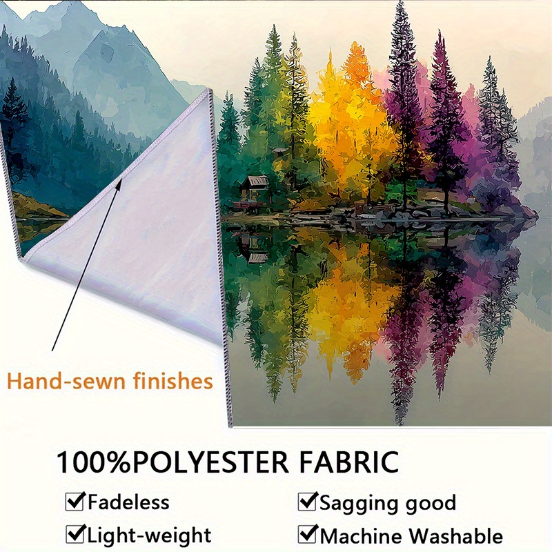 Colorful Forest Lake Wall Mura - Interior Design Hd ulasan dan harga