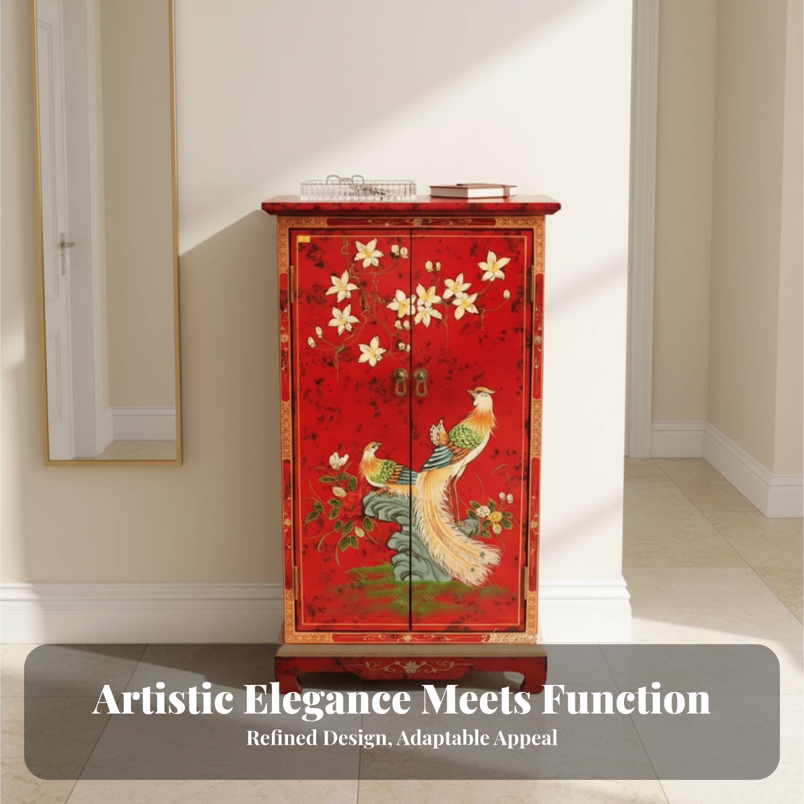 Hand-Painted 2-Door Cabinet Eu - Interior Design Usa ulasan dan harga