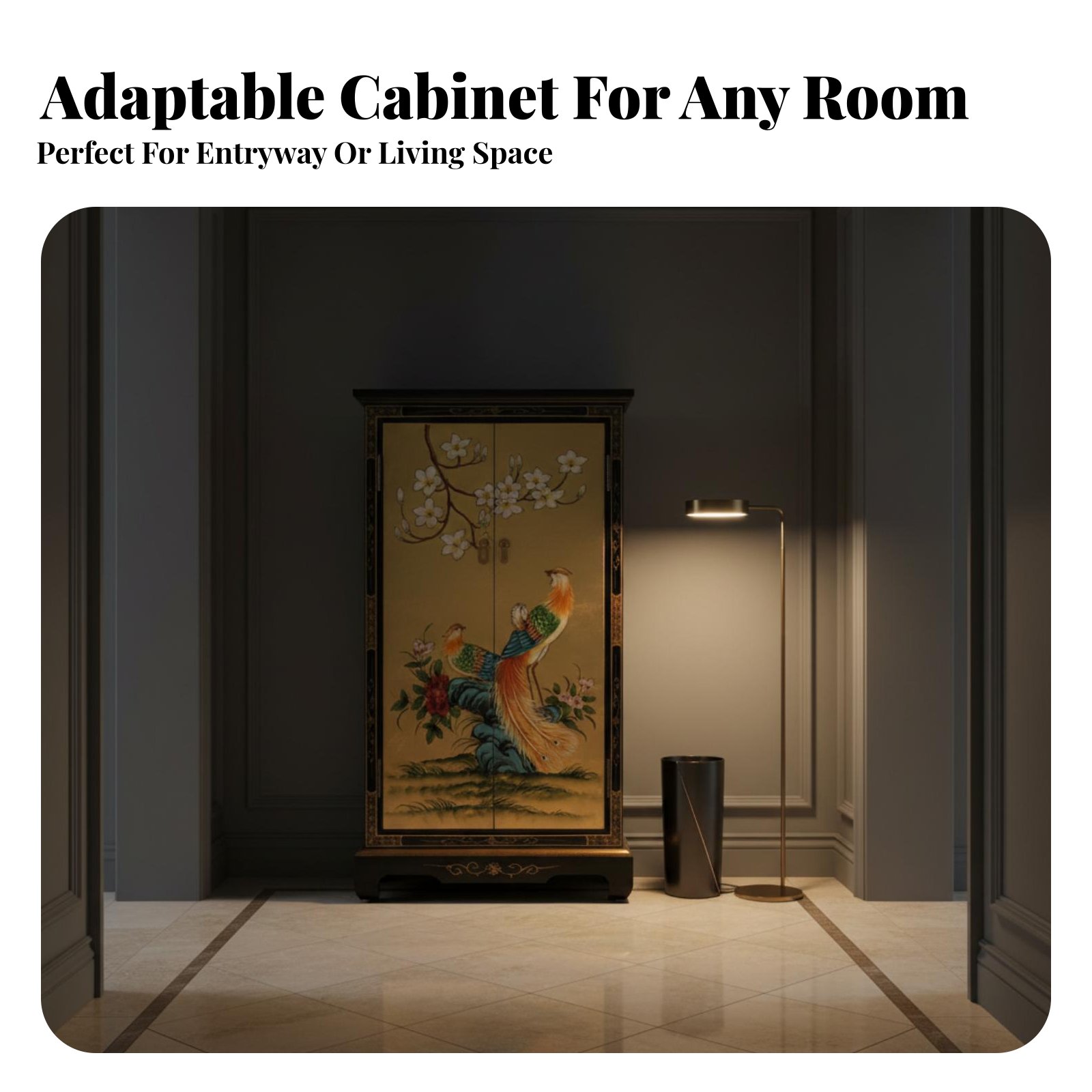Hand-Painted 2-Door Cabinet Eu - Interior Design Usa ulasan dan harga