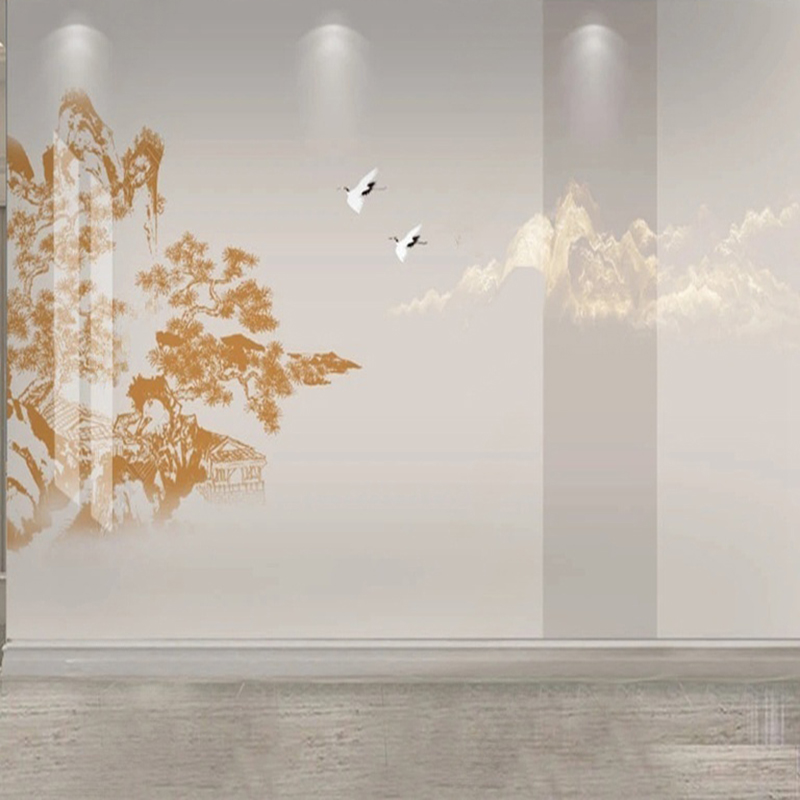 Elegant Chinese Hand-Painted P - Interior Design With Wallpaper ulasan dan harga