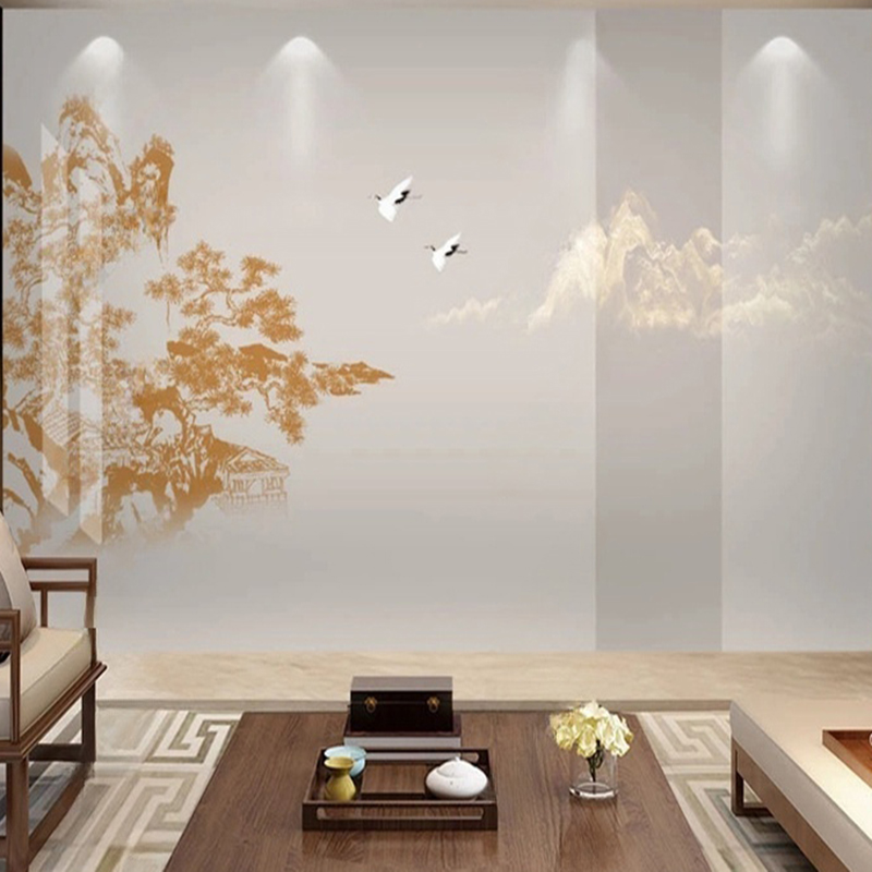 Elegant Chinese Hand-Painted P - Interior Design With Wallpaper ulasan dan harga