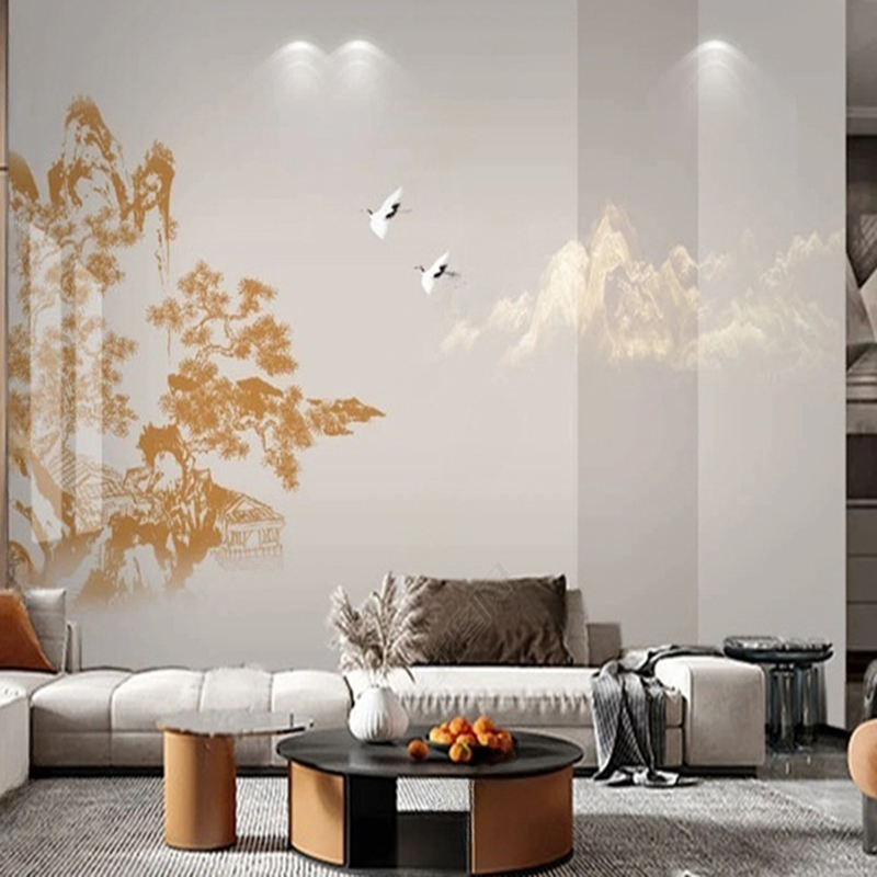 Elegant Chinese Hand-Painted P - Interior Design With Wallpaper ulasan dan harga