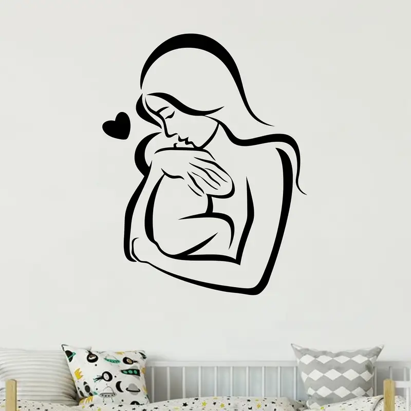 Mother And Baby Wall Love Hear - Interior Design With Wallpaper ulasan dan harga