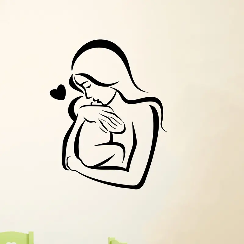 Mother And Baby Wall Love Hear - Interior Design With Wallpaper ulasan dan harga
