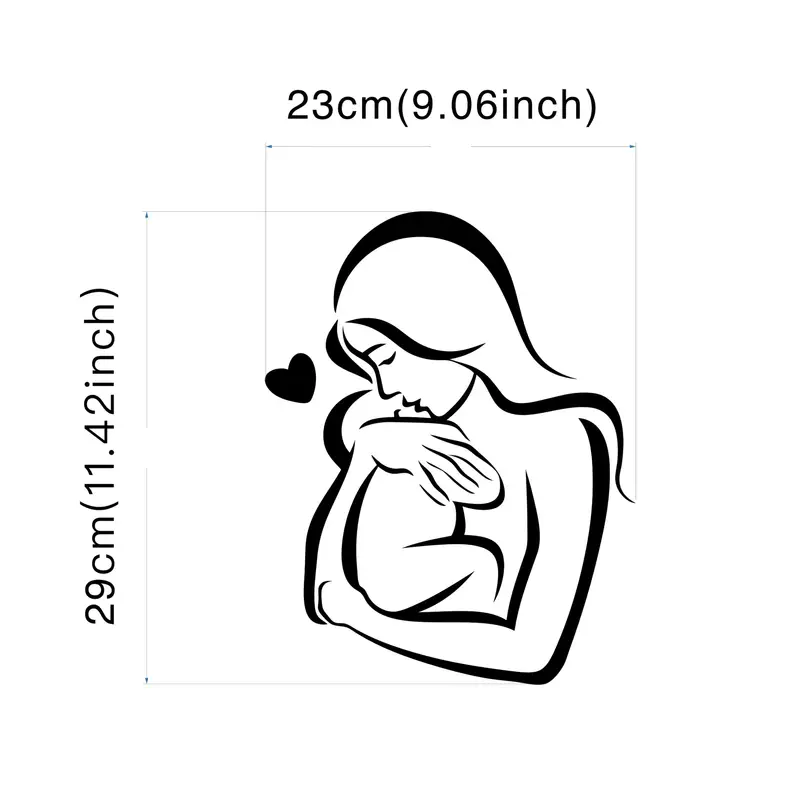 Mother And Baby Wall Love Hear - Interior Design With Wallpaper ulasan dan harga