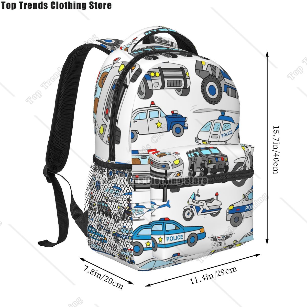 Police Car Design Backpacks Bo - Interior Design Concept ulasan dan harga