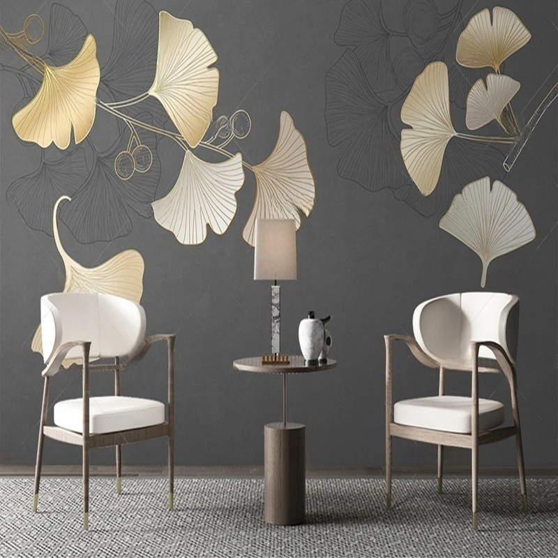 Custom Nordic Style Leaf Print - Interior Design With Wallpaper ulasan dan harga