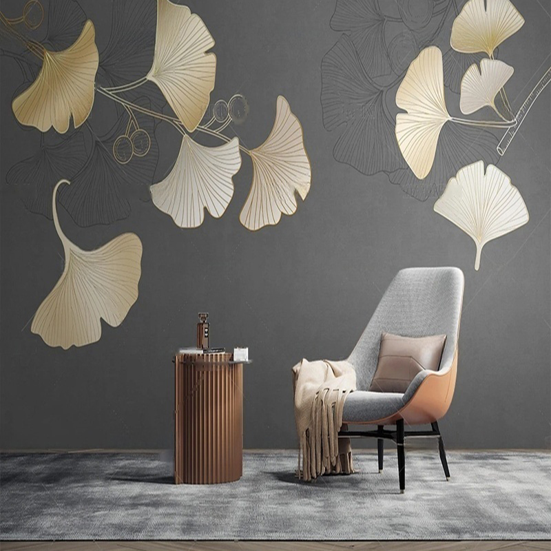 Custom Nordic Style Leaf Print - Interior Design With Wallpaper ulasan dan harga
