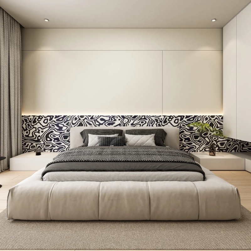 Tech Black White Graphic Wood  - Interior Design Graphic Design ulasan dan harga