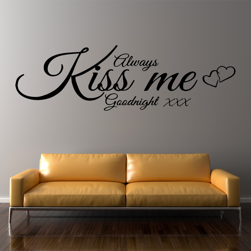 Wall Decal Quote Always Kiss M - Interior Design With Wallpaper ulasan dan harga