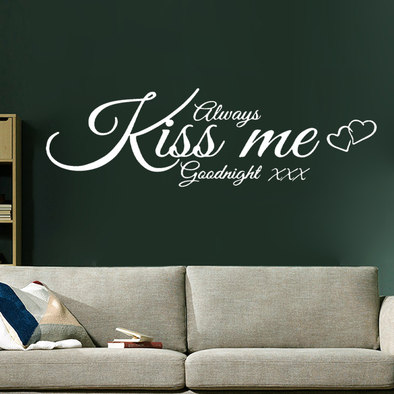 Wall Decal Quote Always Kiss M - Interior Design With Wallpaper ulasan dan harga