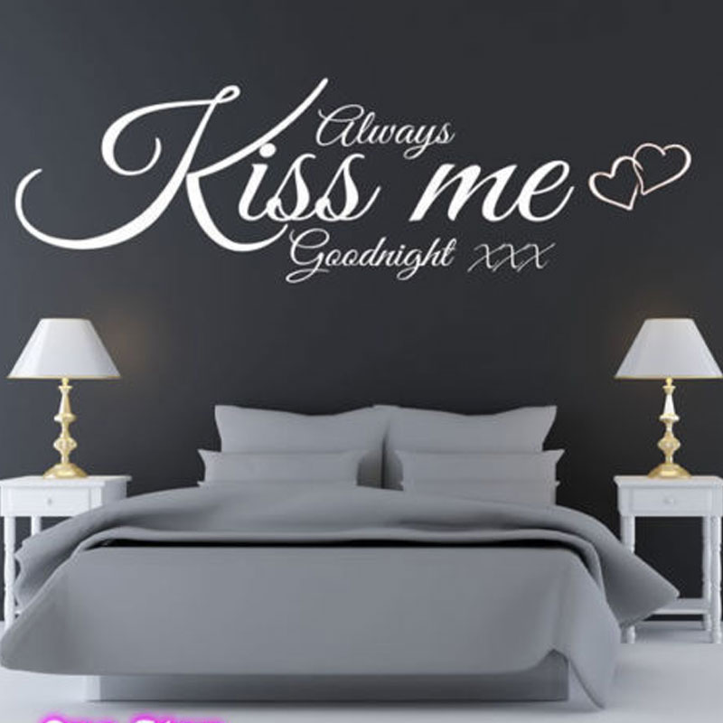 Wall Decal Quote Always Kiss M - Interior Design With Wallpaper ulasan dan harga