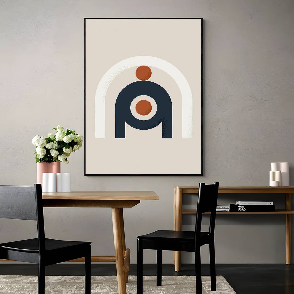 Warm Line Color Design Poster  - Interior Design With Wallpaper ulasan dan harga