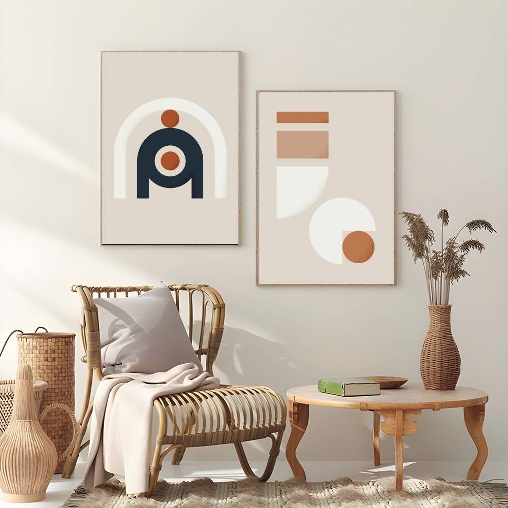 Warm Line Color Design Poster  - Interior Design With Wallpaper ulasan dan harga
