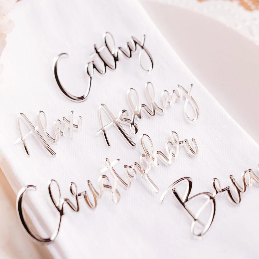 Acrylic Name Place Cards, Wedd - Interior Design Names ulasan dan harga