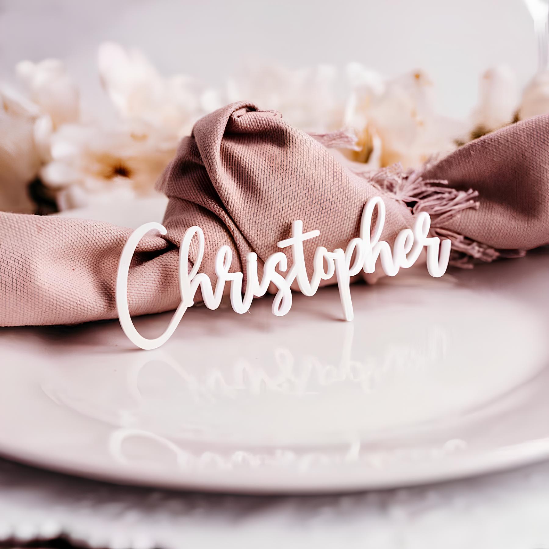 Acrylic Name Place Cards, Wedd - Interior Design Names ulasan dan harga