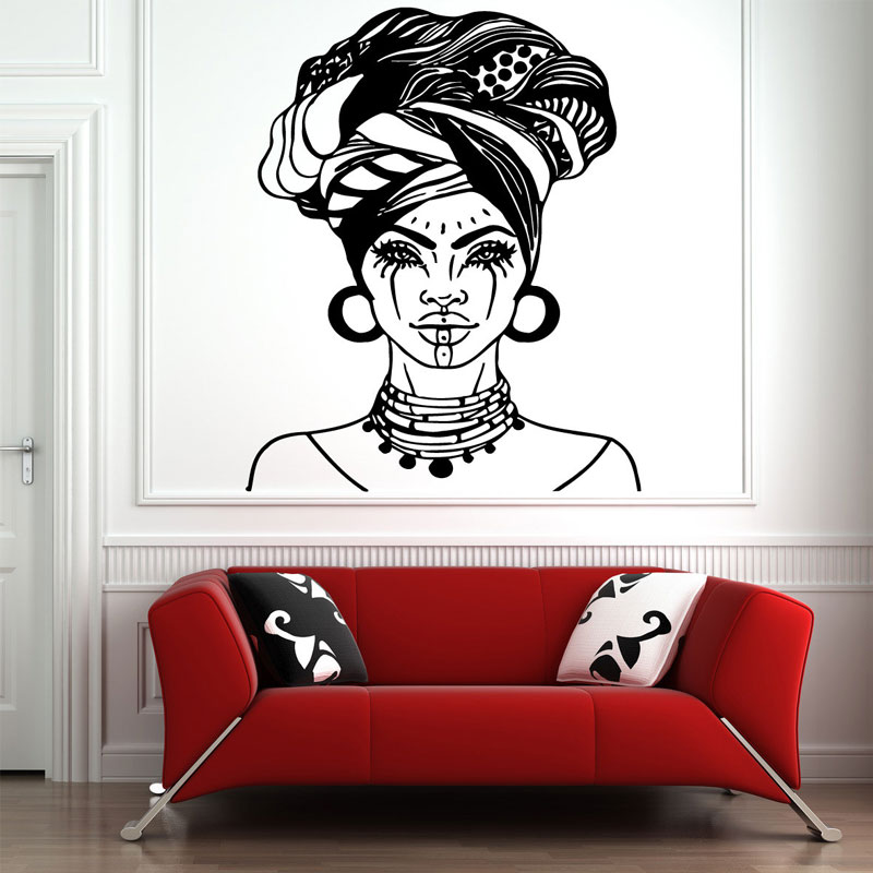 Beautiful African Woman Wall D - Interior Design With Wallpaper ulasan dan harga