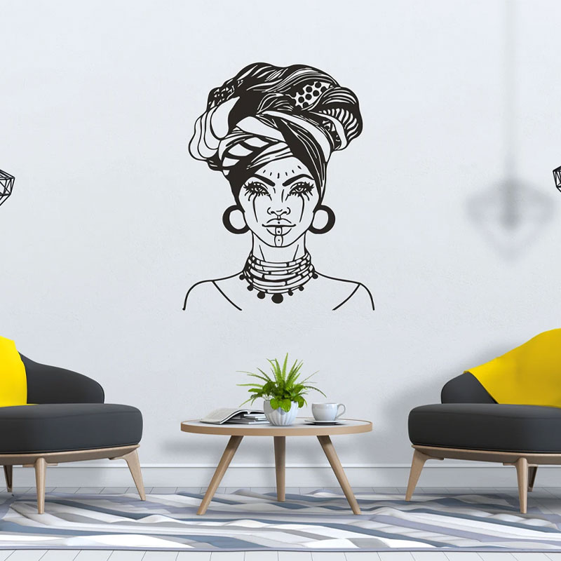 Beautiful African Woman Wall D - Interior Design With Wallpaper ulasan dan harga