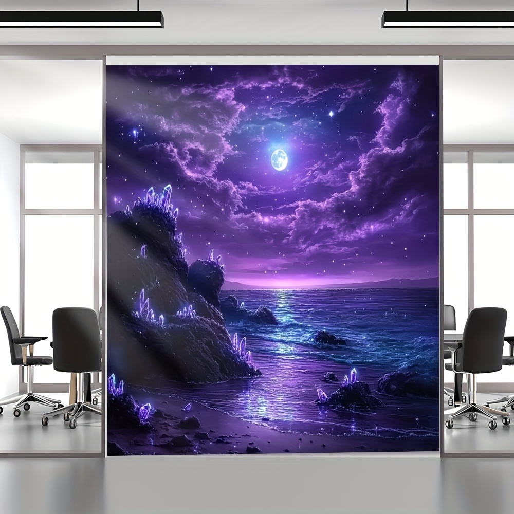 Purple Moon Ocean Night Wall M - Interior Design Hd ulasan dan harga