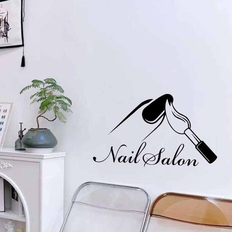 Nail Salon Shop Wall Decal Man - Interior Design With Wallpaper ulasan dan harga
