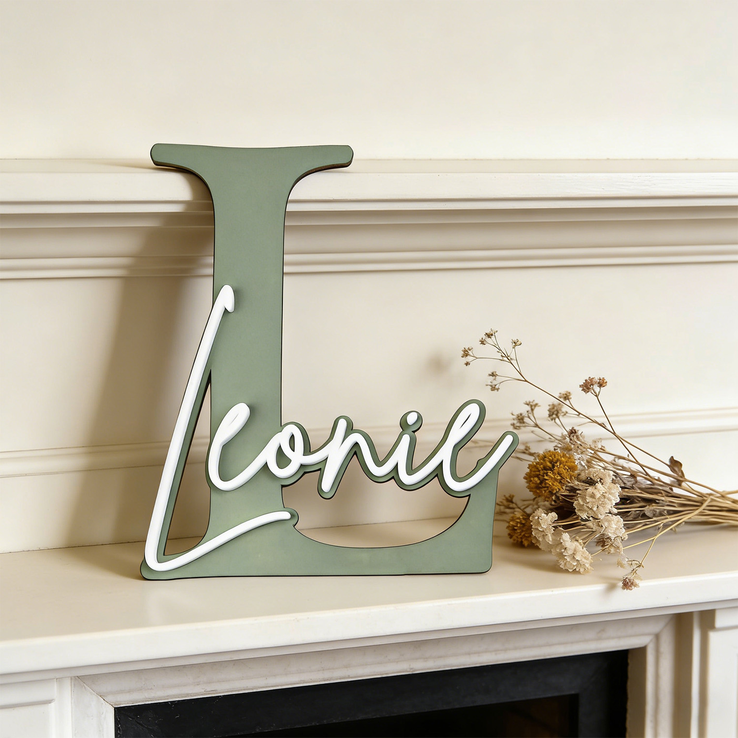 1pc Double-layer Wooden Name D - Interior Design Names ulasan dan harga